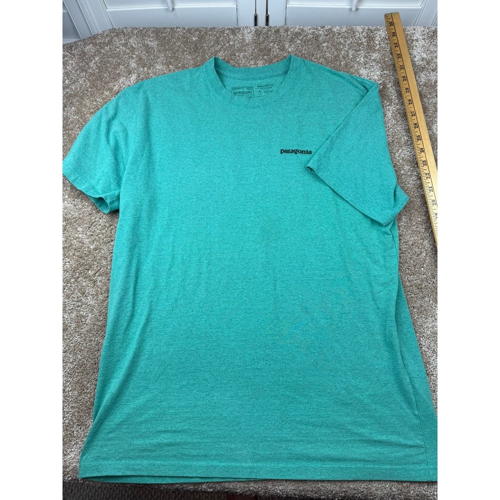 Patagonia Mens Responsibili-Tee P-6 Logo Graphic T-Shirt Green Heather Large